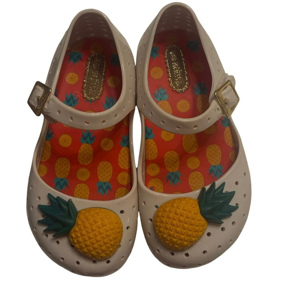Mini Melissa Sz.8 Tropical Furadinha VII Pineapple Jelly Mary Jane Shoes